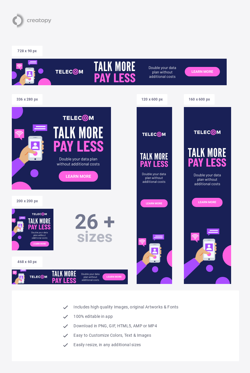 Talk More Pay Less Telecom Plan - display