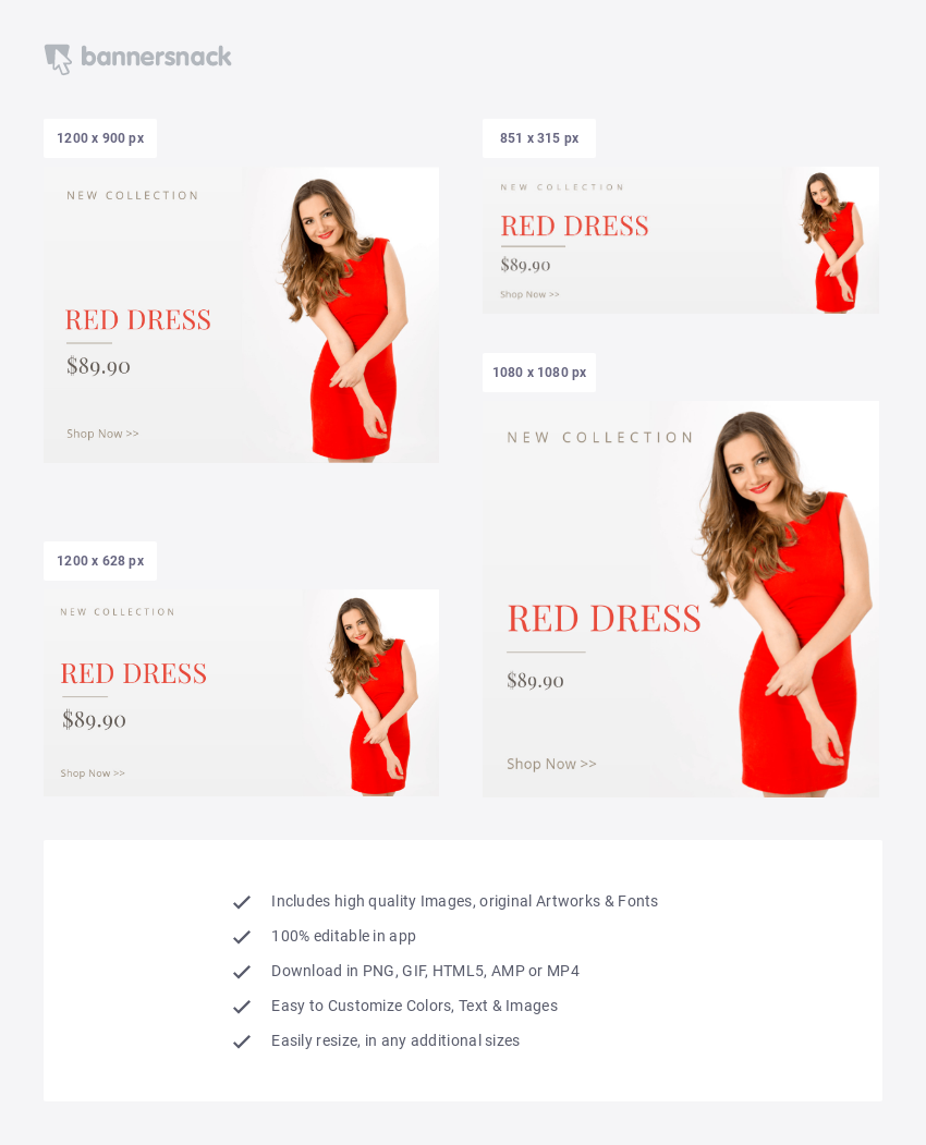 Red Dress Ad Template - social