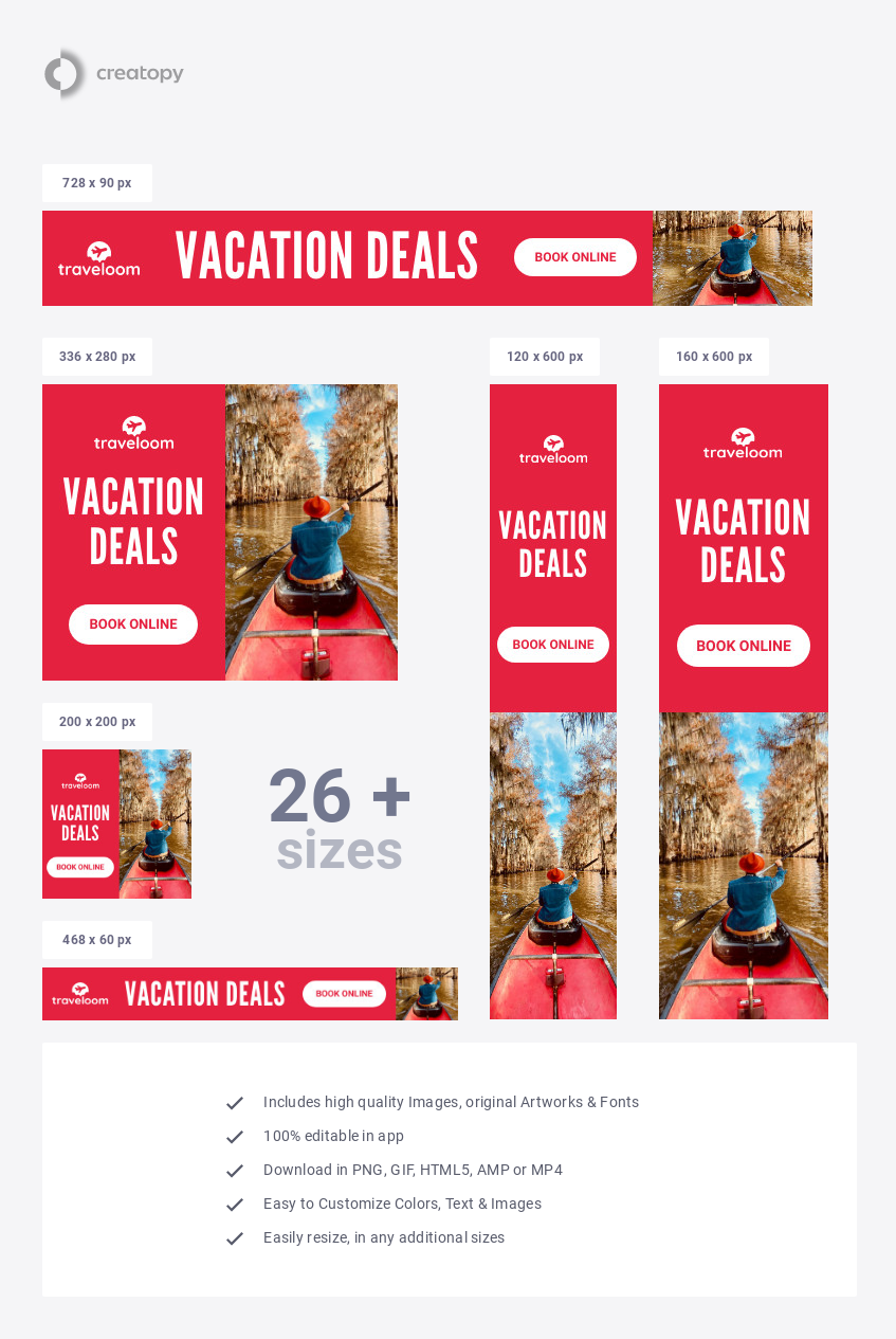 Book Online Vacation Deals - display
