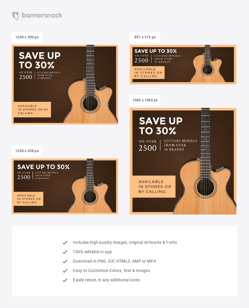 Ad For Musical Instruments Stores Ad Template Creatopy