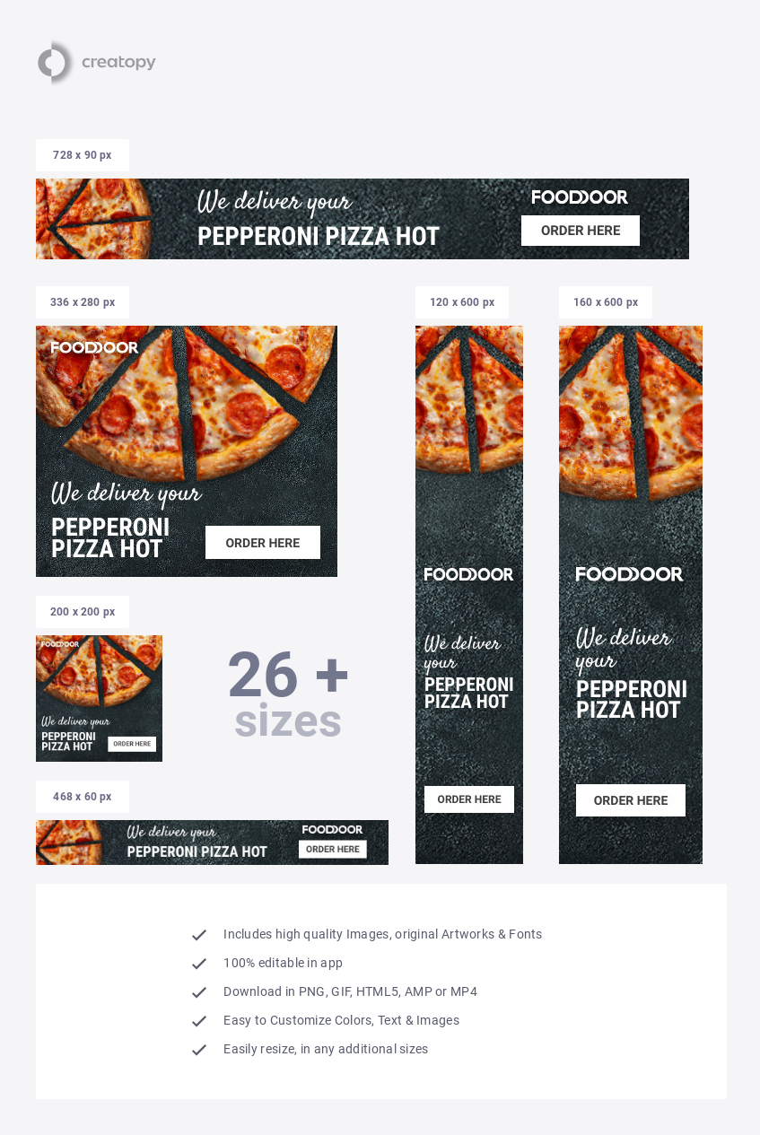 Pepperoni Pizza Delivery FoodDoor - display