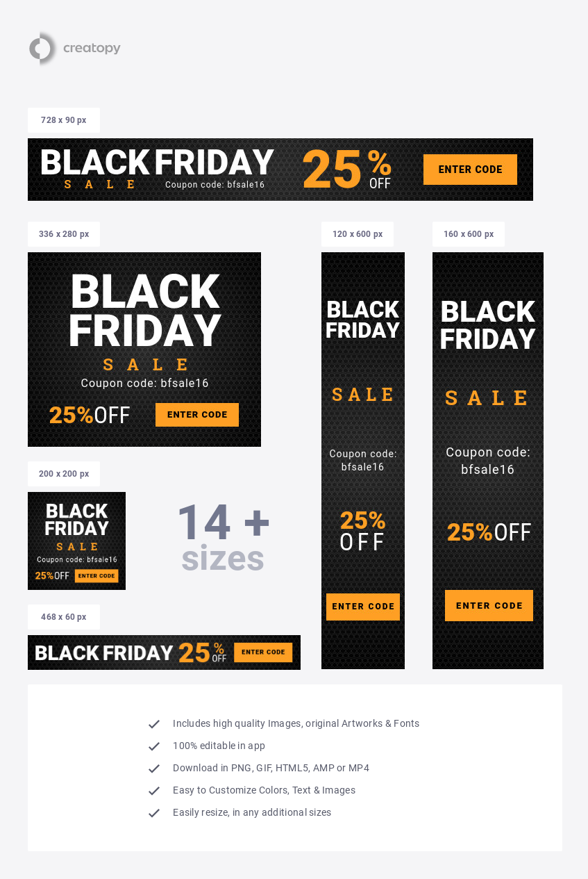 Orange Black Friday Sale Code - display