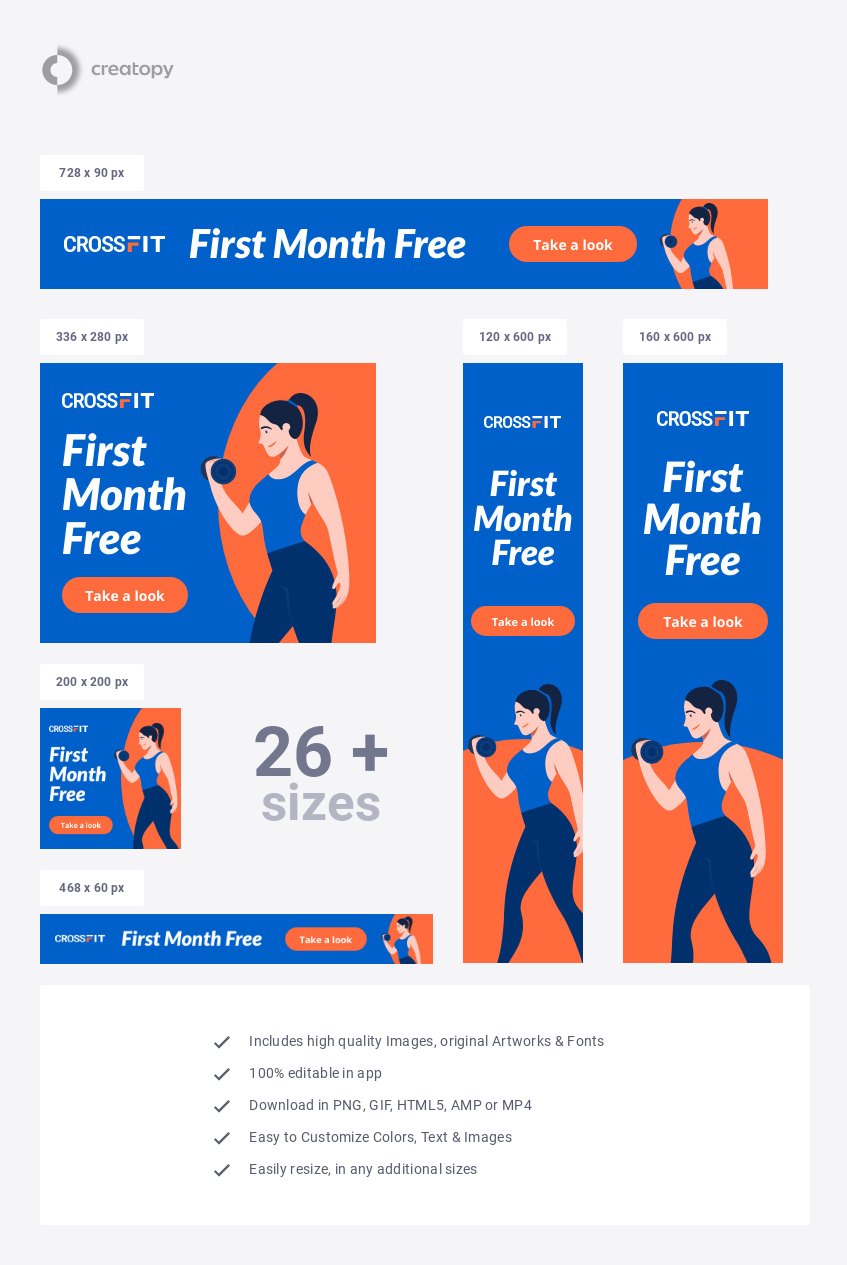 First Month Free Fitness - display