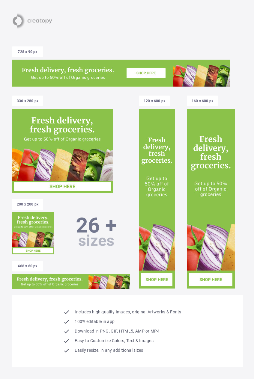 Fresh Organic Groceries Delivery - display
