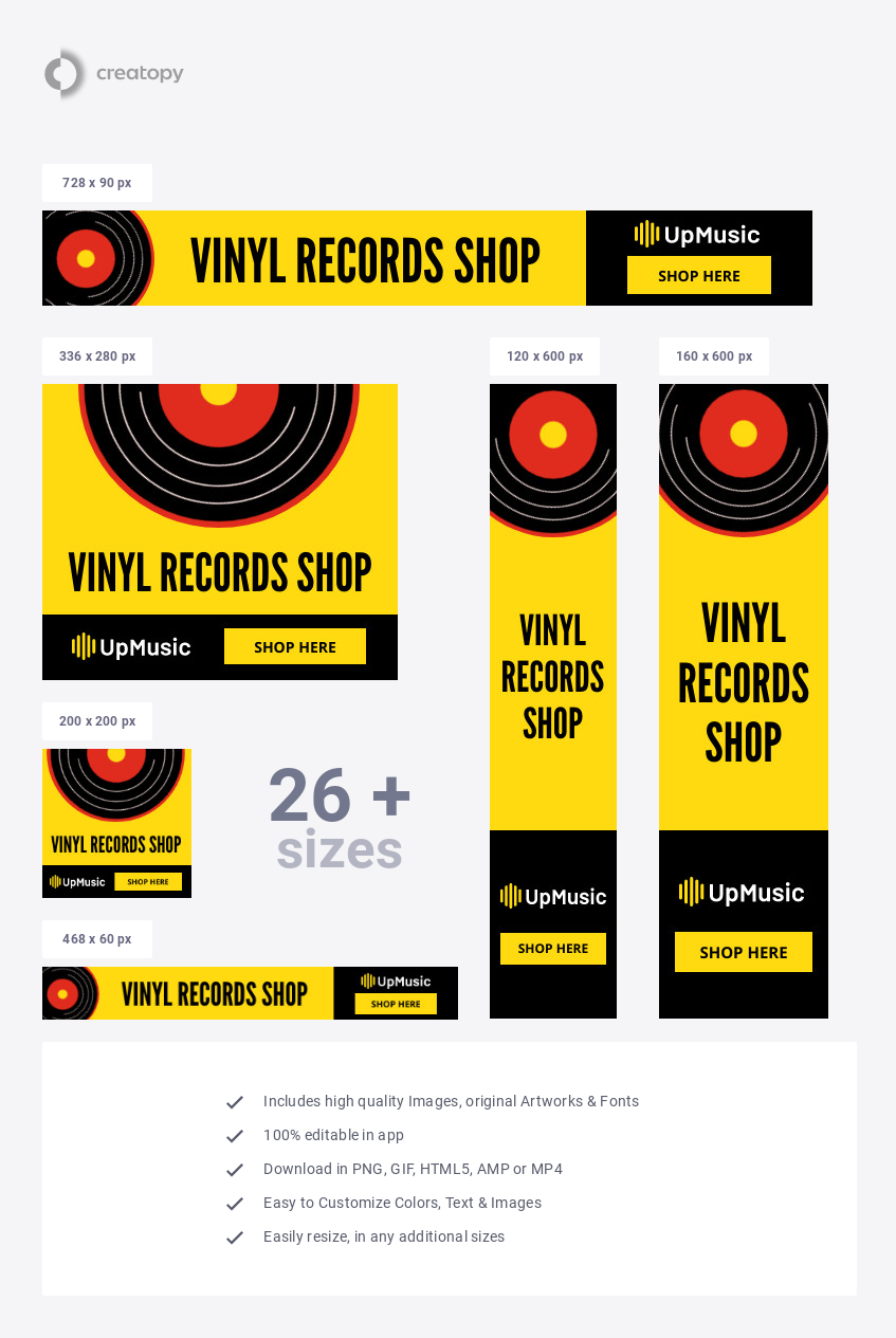 Vinyl Records Music Shop  - display