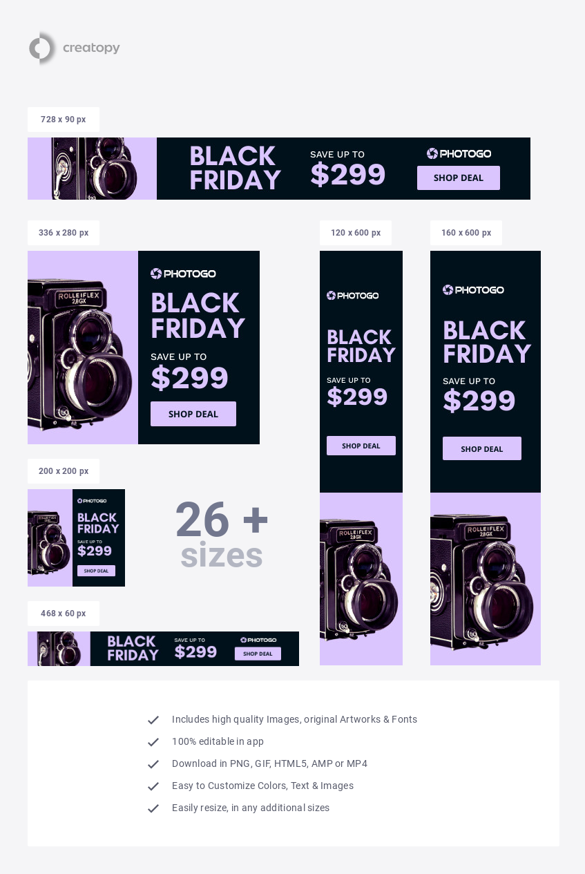 Black Friday Photography Savings - display