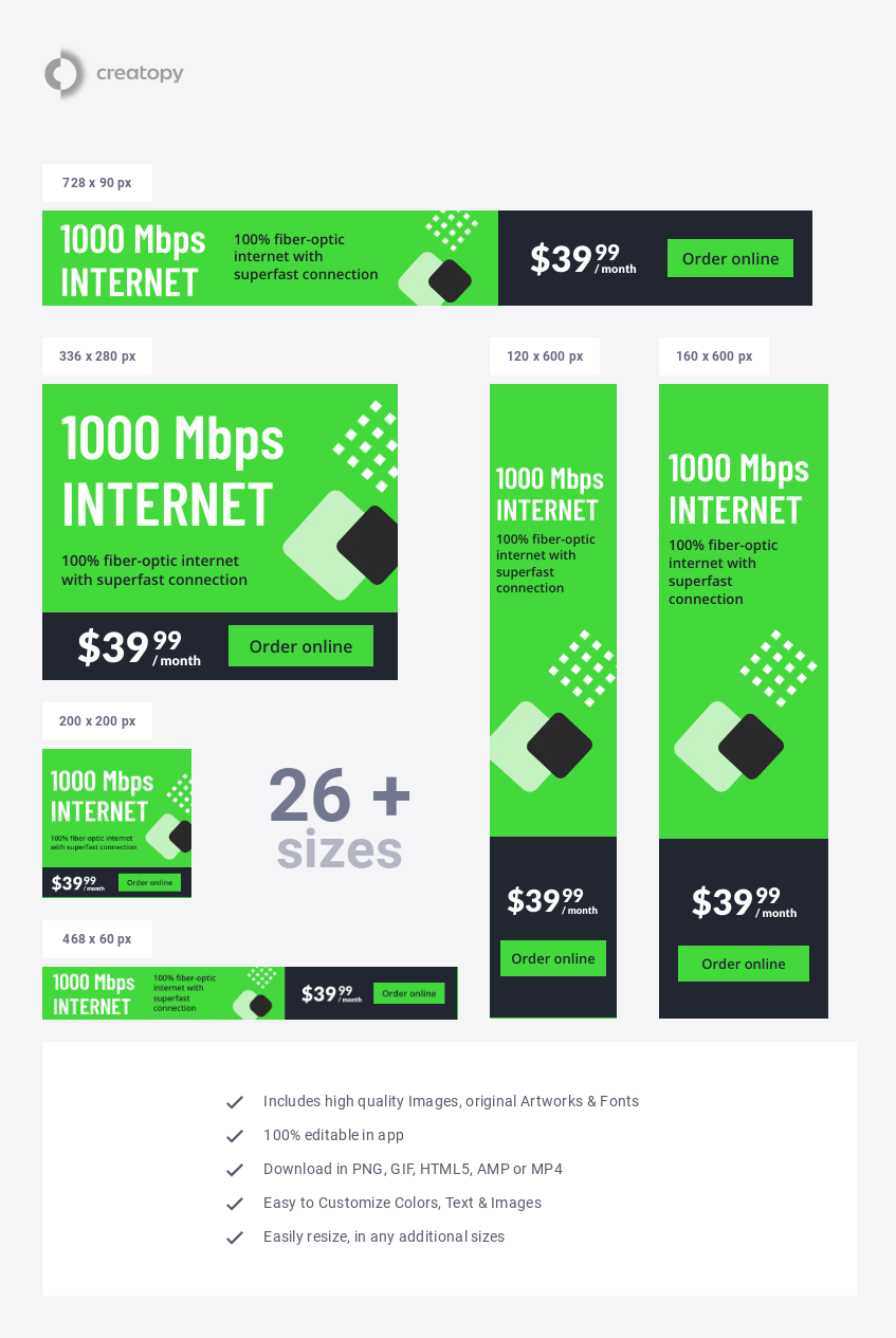 1000 Mbps Fiber Optic Internet - display