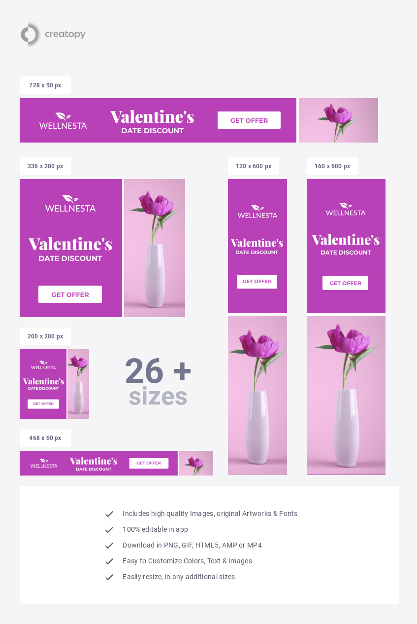 Valentine's Day Purple Date Discount  - display