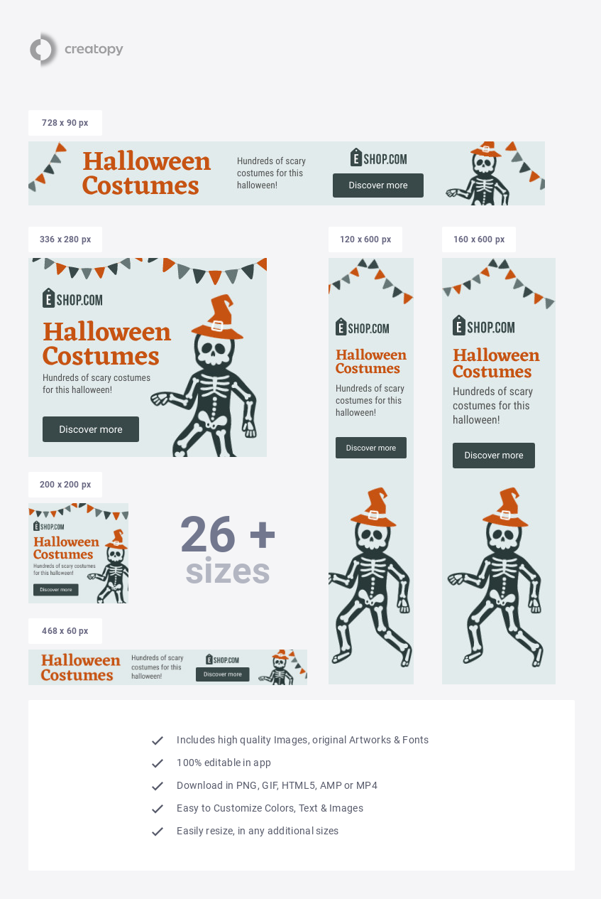 Hundreds of Scary Halloween Costumes - display