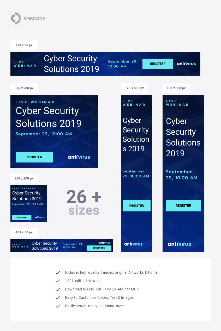 Cyber Security Solutions Ad Template Creatopy