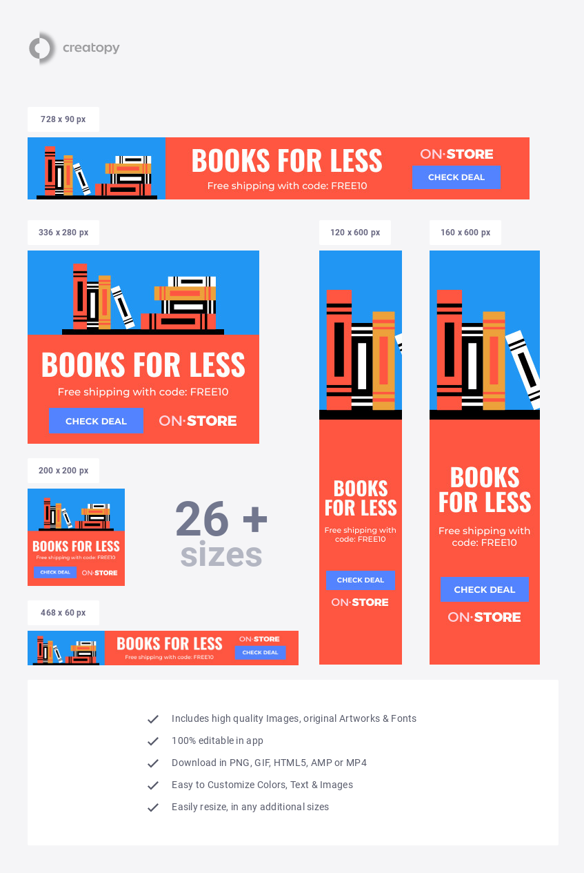 Books for Less and Free Shipping - display