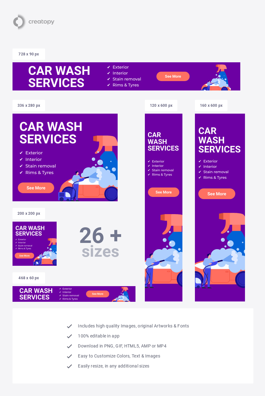 Full Car Wash Service Package - display