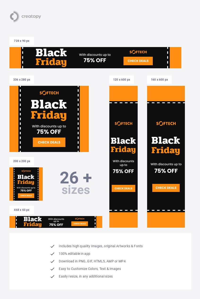 Orange Black Friday Road Discount - display