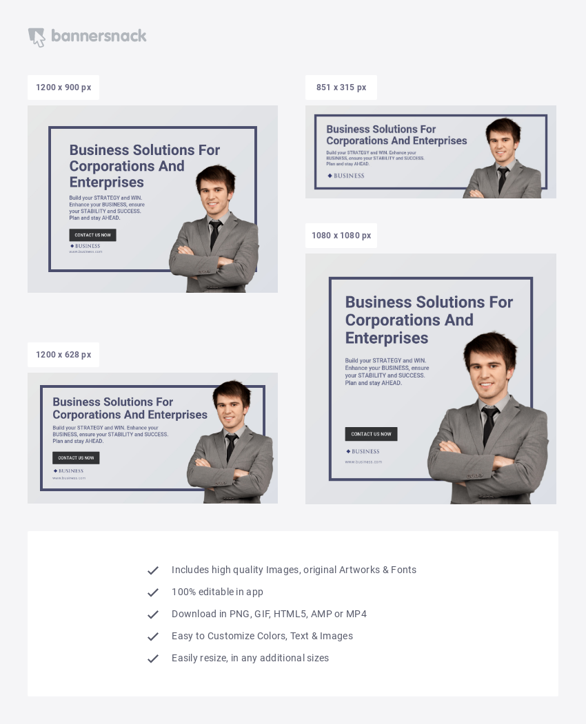Business Solutions Ad Template - social