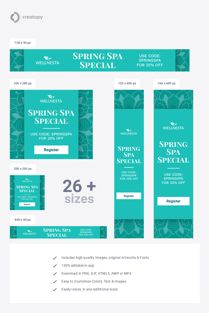 Teal Elegant Spring Spa Special - display