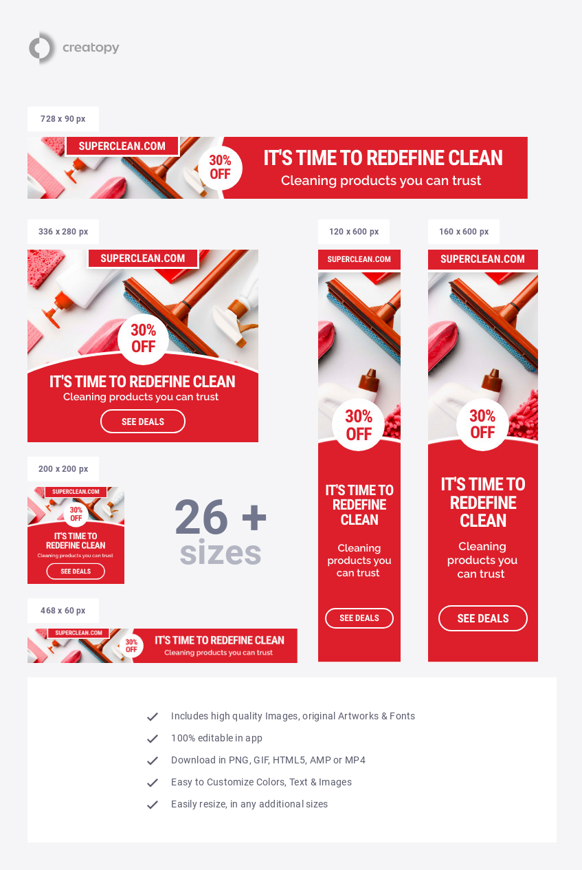 Super Red Cleaning Products - display