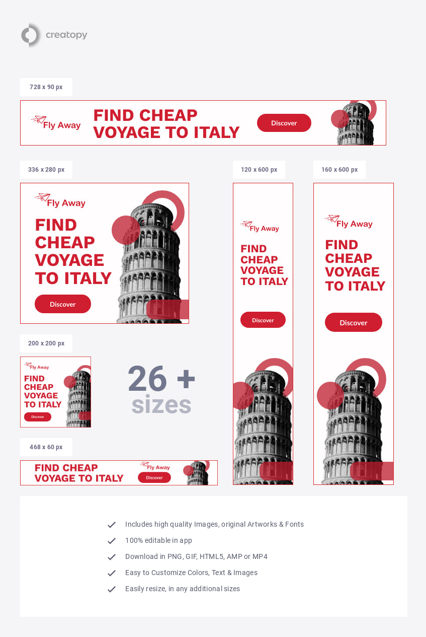 Find Cheap Voyage to Italy - display