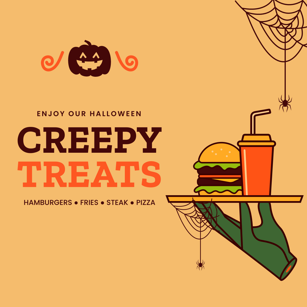 Creepy Treats Halloween  Responsive Square Art 1200x1200