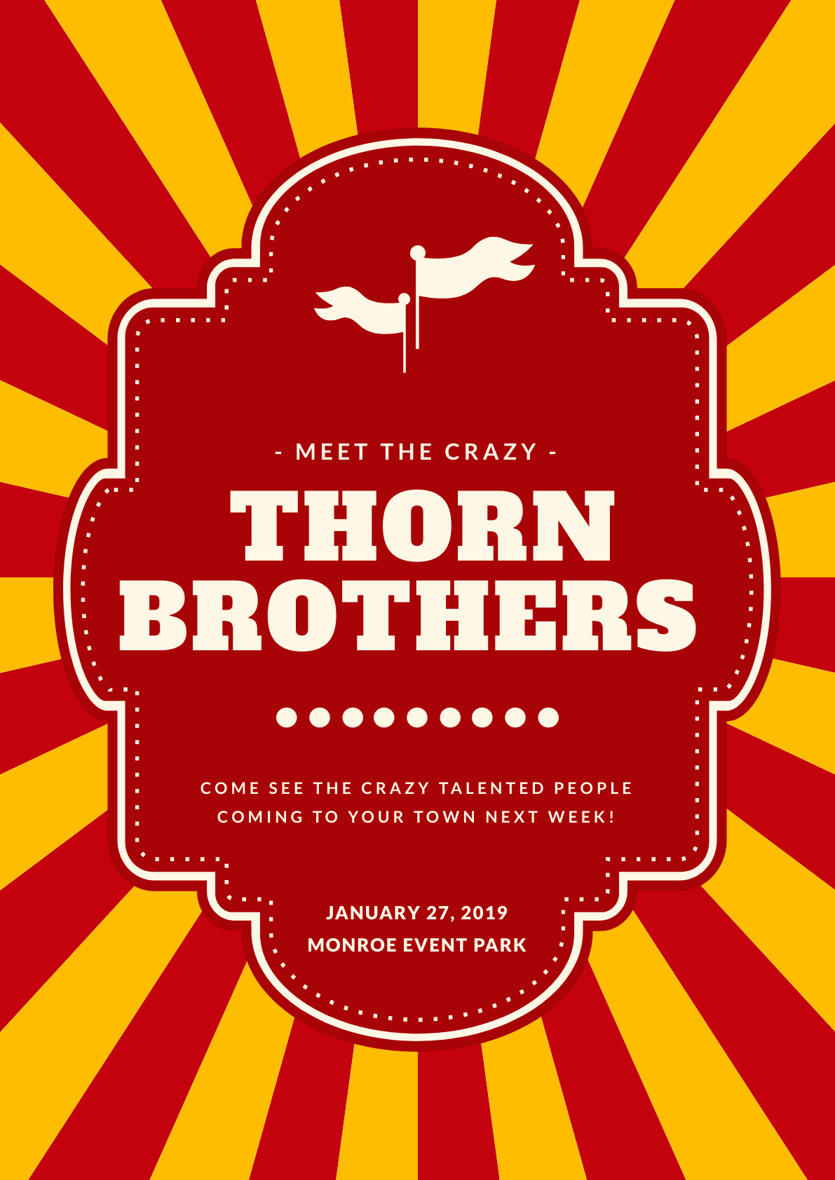 Thorn Brothers Circus – Poster Template 1191x1684