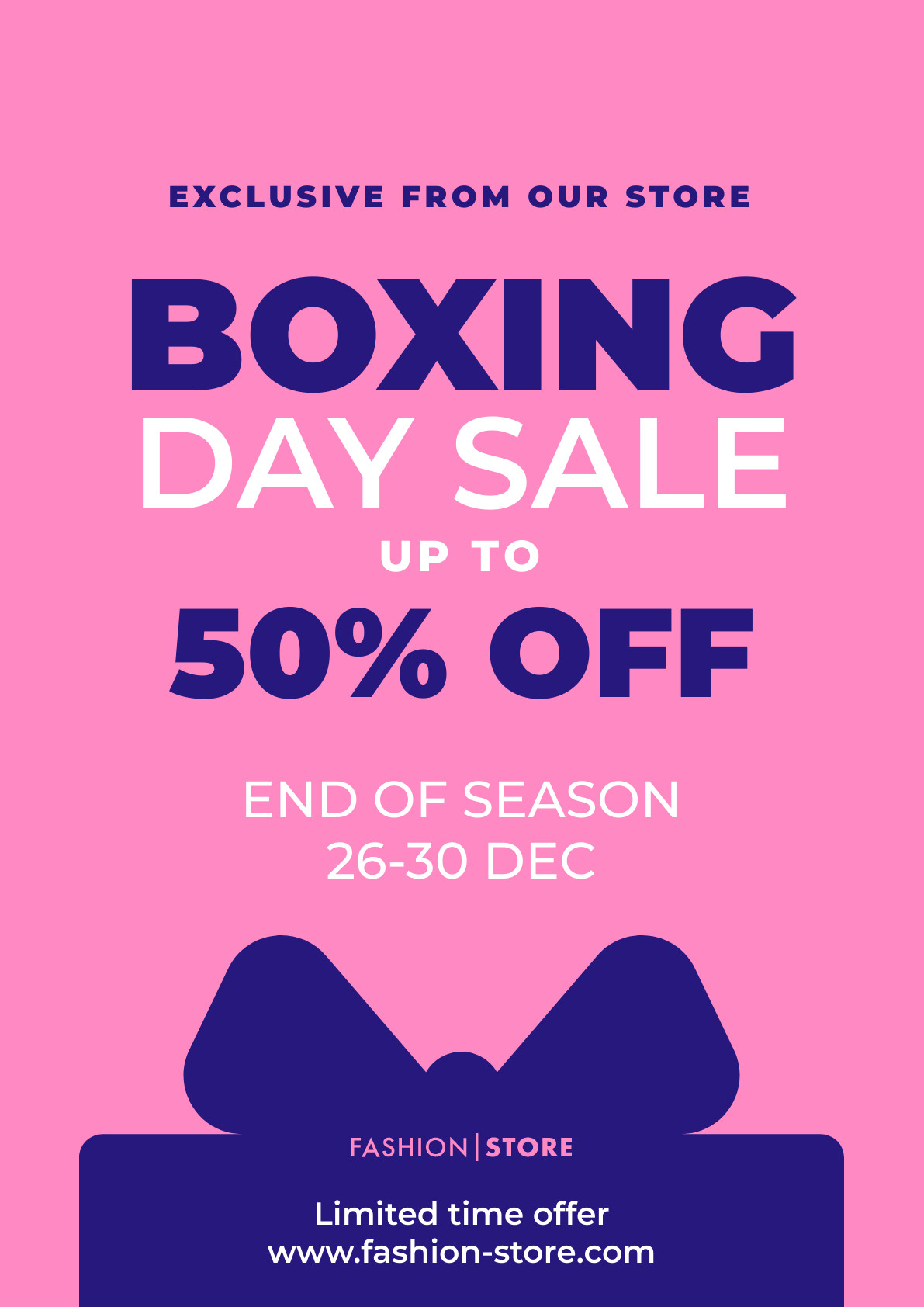 Boxing Day Red Bow Sale Poster 1191x1684
