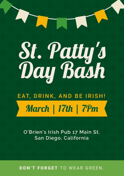 Saint Patrick's Green Day Bash – Flyer Template 420x595