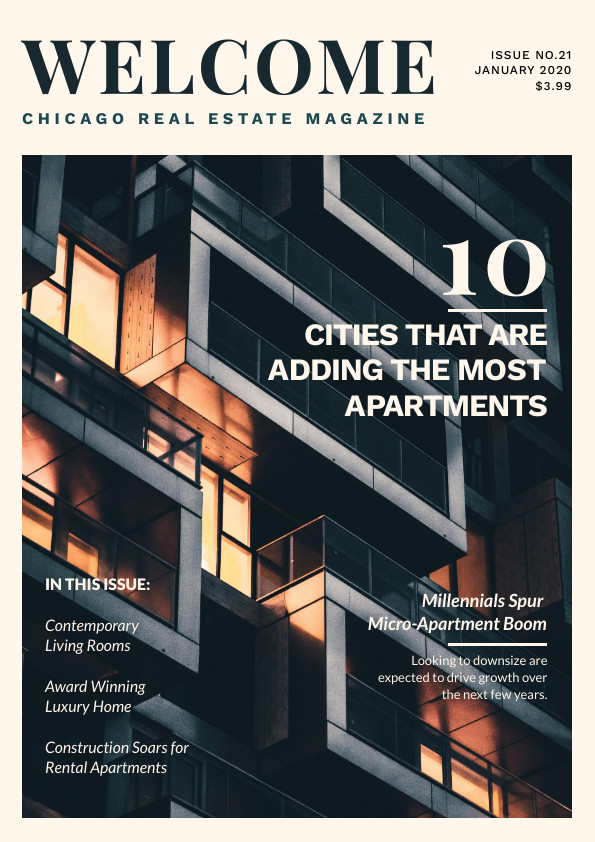 Welcome Chicago Real Estate Magazine – Cover Template  595x842 template