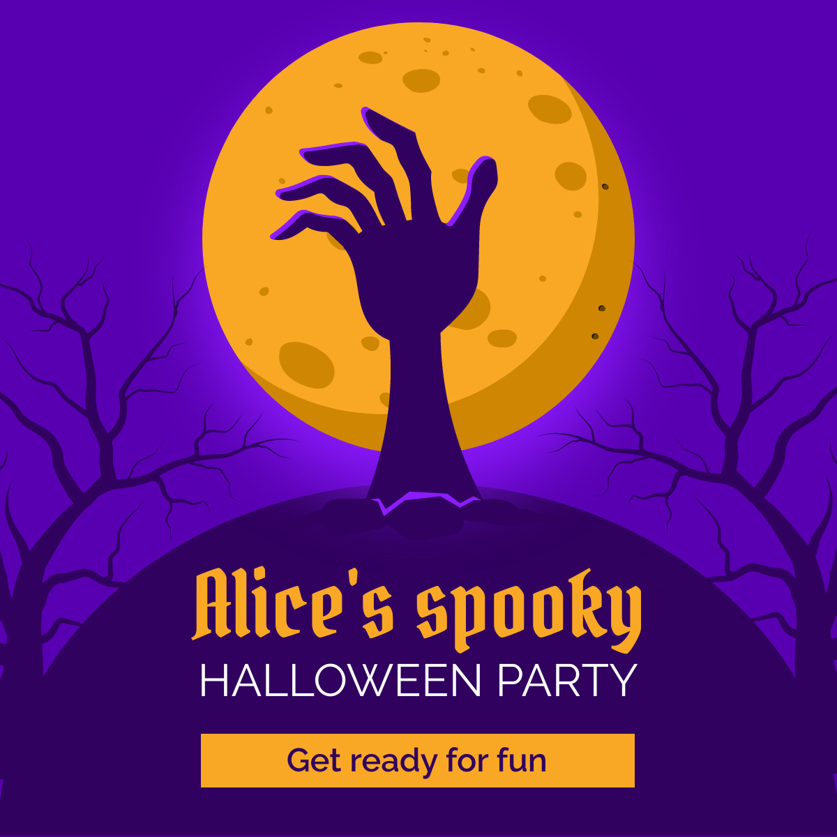 Halloween Party Ad Template Responsive Square Art 1200x1200