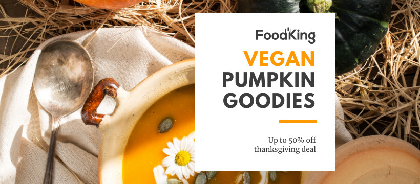 Thanksgiving Vegan Pumpkin Goodies  Facebook Cover 820x360