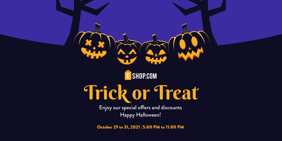 Halloween Trick or Treat Special Pumpkin  Facebook Cover 820x360