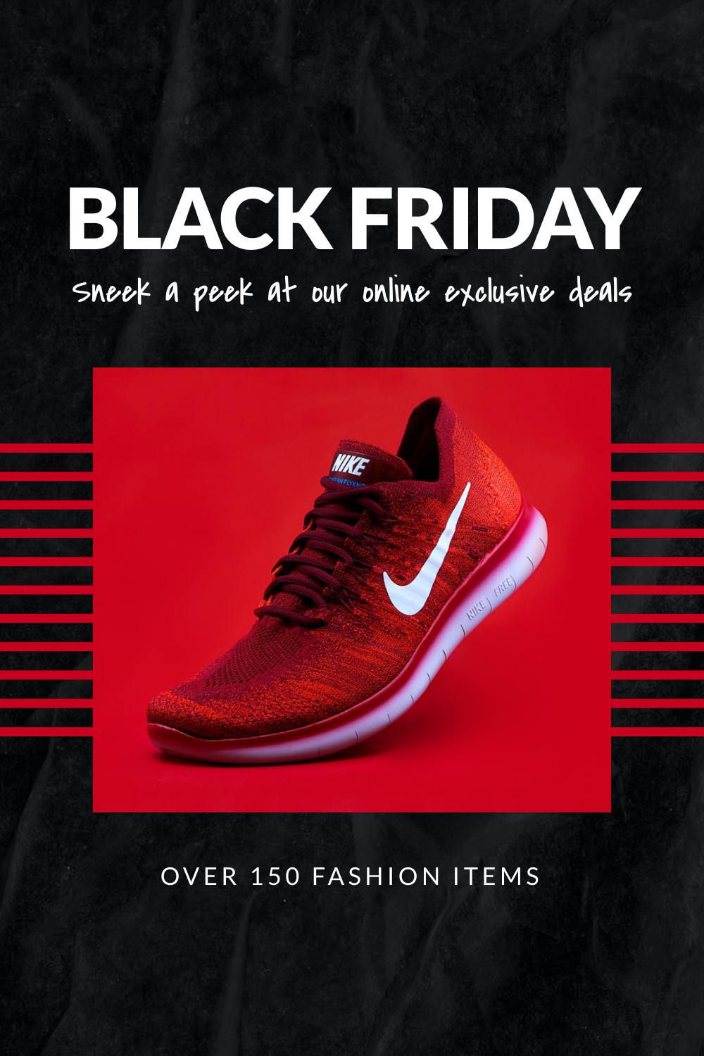 Sneek a Peek Black Friday Red Nike Shoe Facebook Cover 820x360