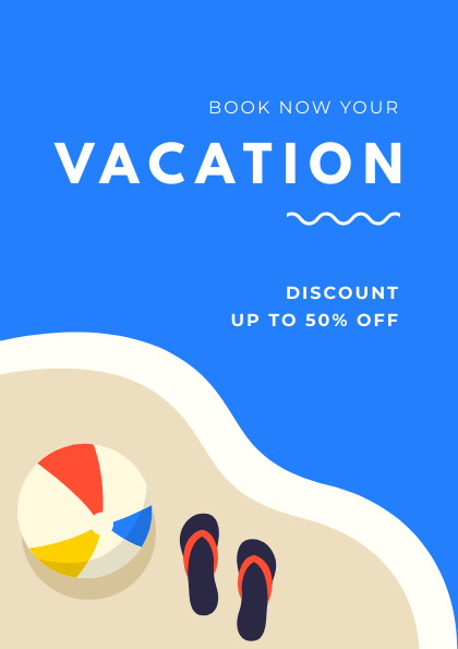 Blue Book your Vacation – Flyer Template  420x595