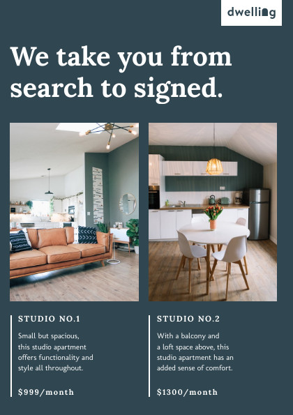 Search Studio Apartments – Flyer Template 420x595