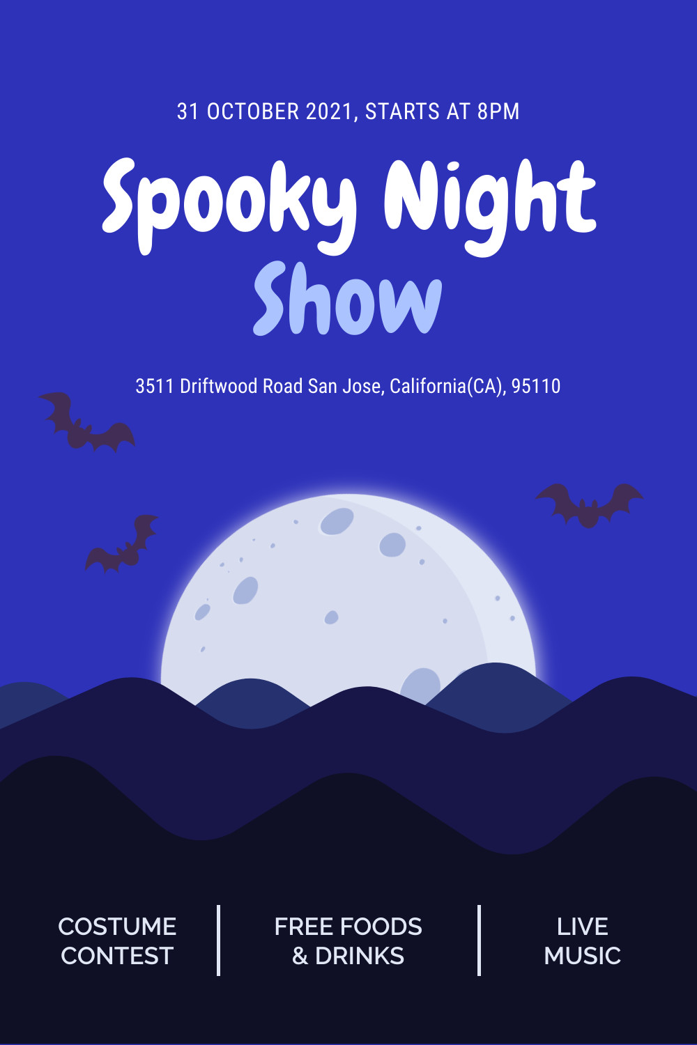 Halloween Spooky Night Show Facebook Cover 820x360
