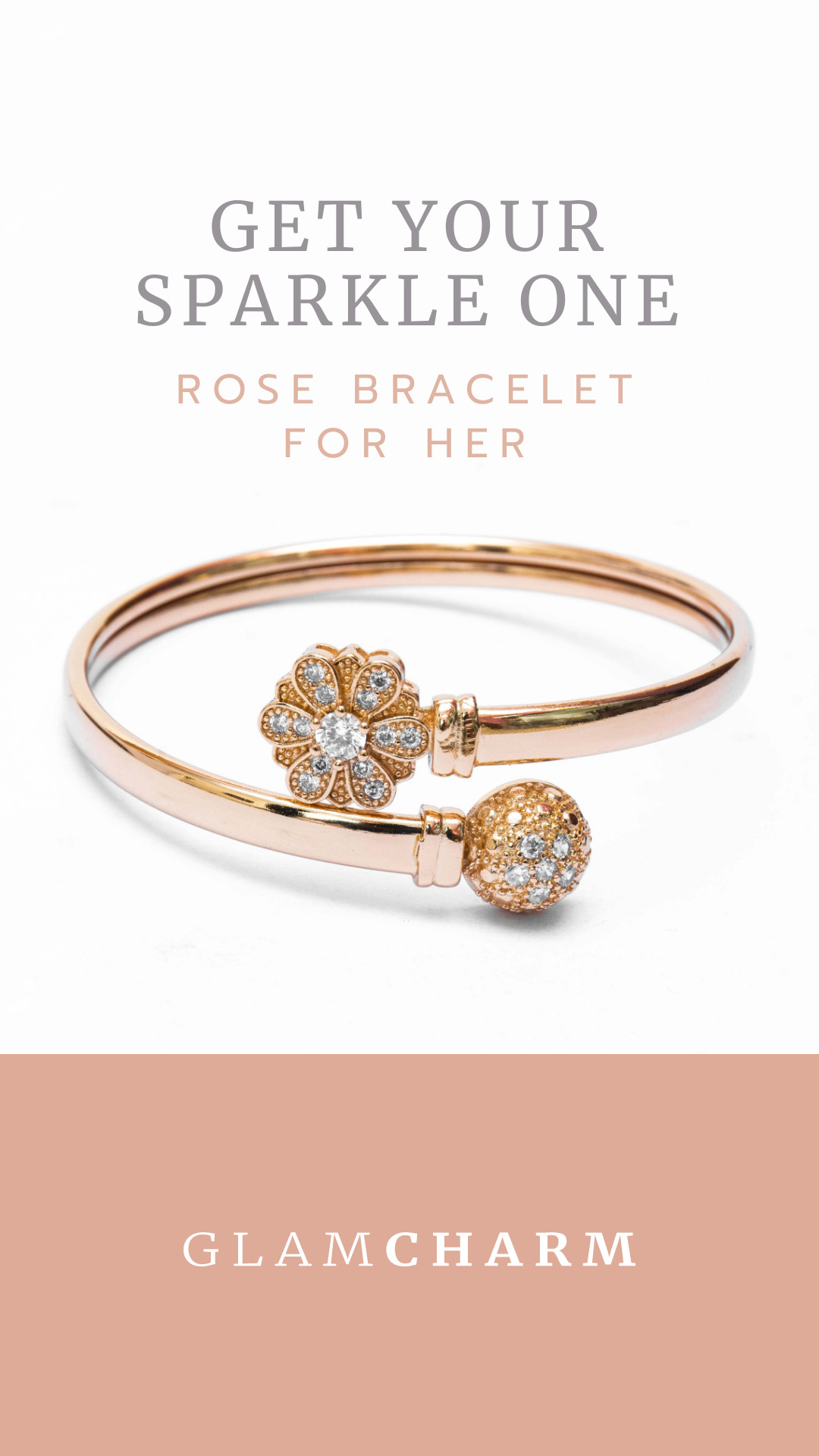 Sparkle One Rose Bracelet