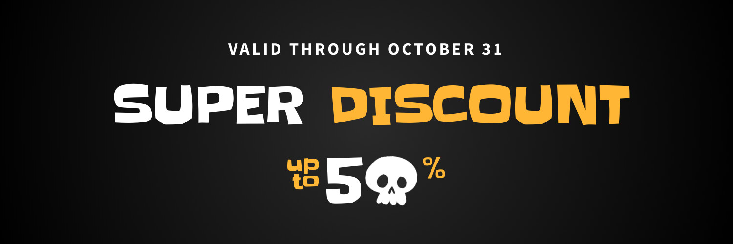 Black Halloween Skull Discount