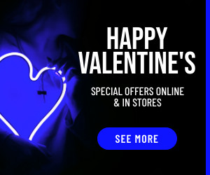 Blue Happy Valentine's Day Offers Inline Rectangle 300x250