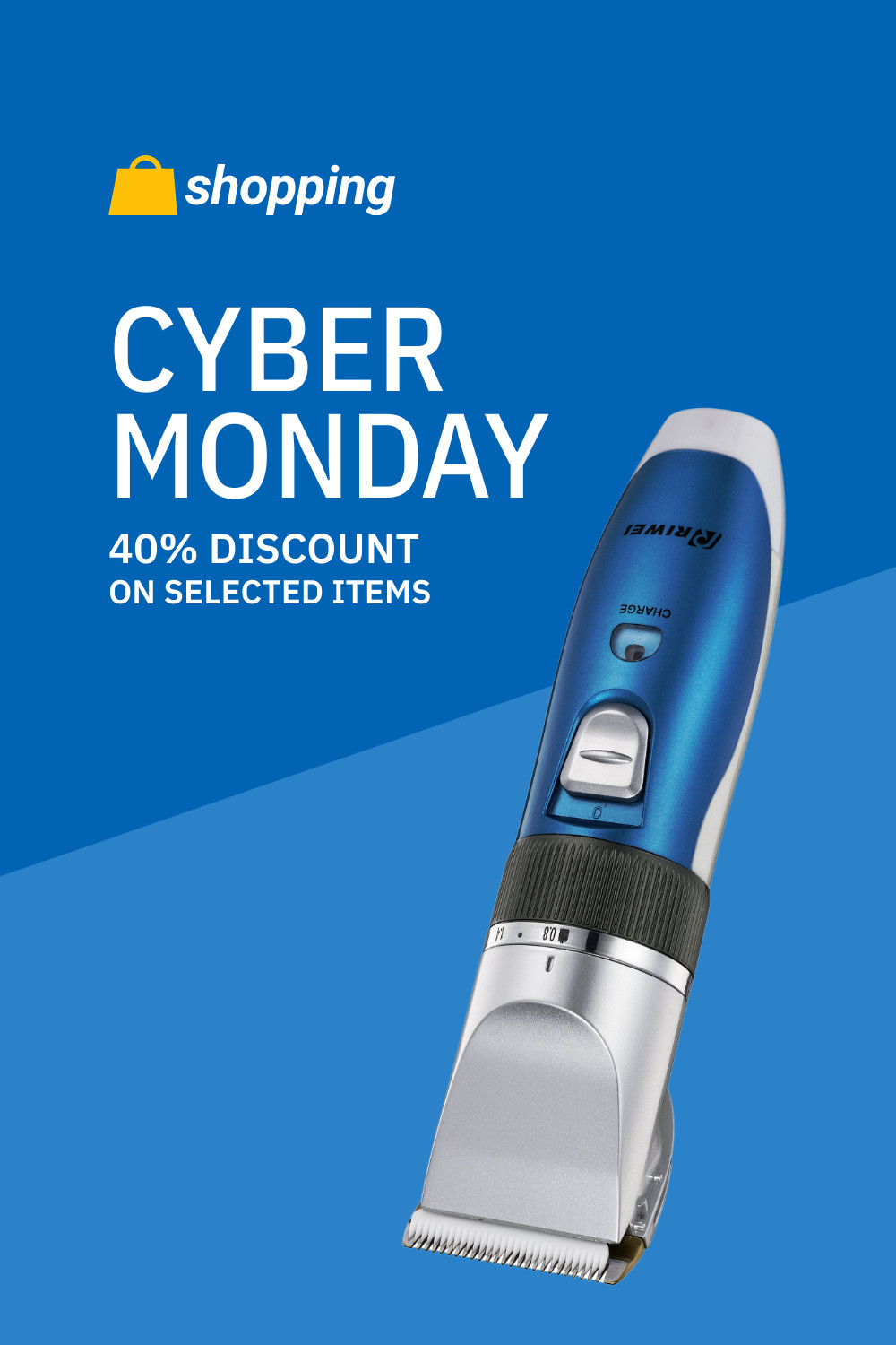 Cyber Monday Blue Shaver Discount Inline Rectangle 300x250