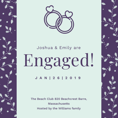 Joshua & Emily Engagement – Invitation Template  397x397 template
