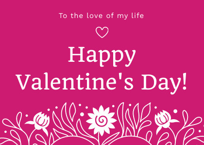 Flower Illustration Pink Valentine's Day 420x298 template preview