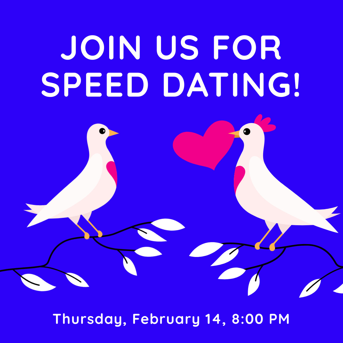 Valentine's Day Speed Dating Illustration Responsive Square Art 1200x1200