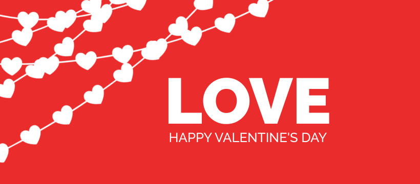Love Happy Valentine's Day Facebook Cover 820x360