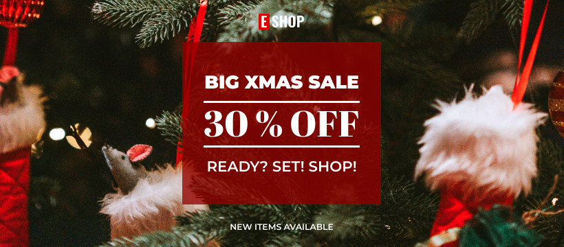Big Christmas Sale New Items Facebook Cover 820x360