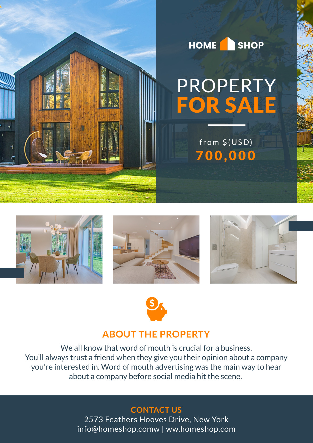 Home Shop Property For Sale – Poster Template