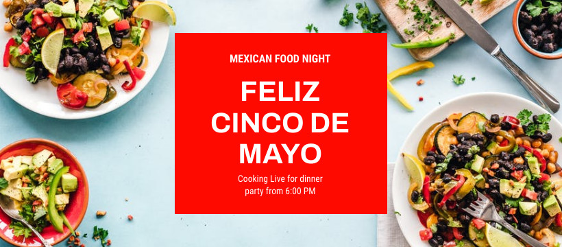 Mexican Food Cinco de Mayo Facebook Cover 820x360