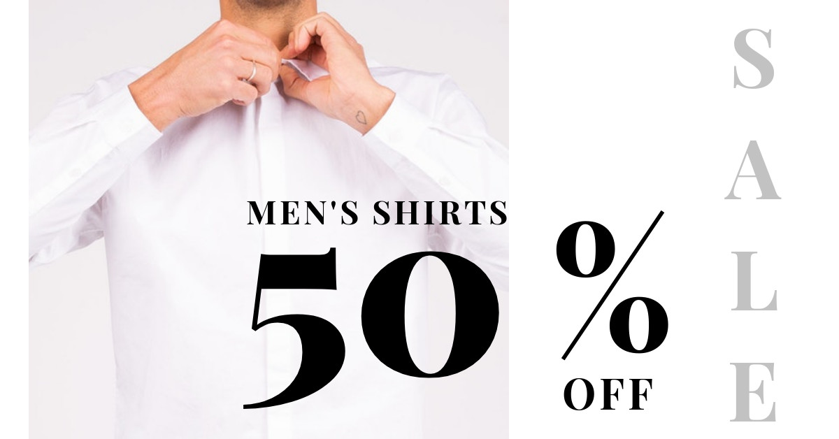 Fashion - Men shirts sale Facebook Sponsored Message 1200x628