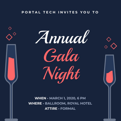 Portal Tech Annual Gala Night – Invitation Template 397x397 template preview