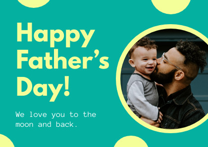 Father's Day Love You to the Moon and Back Card 420x298 template