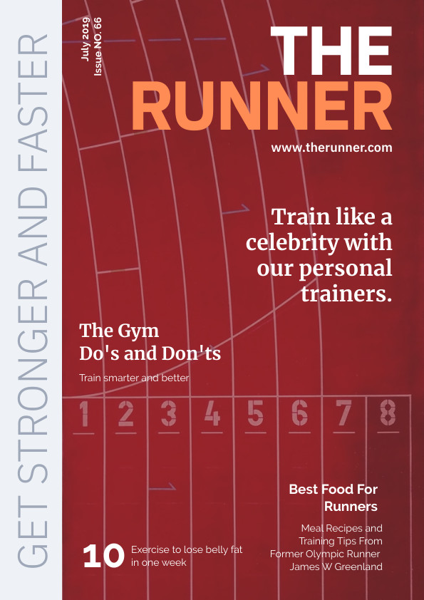 The Runner Stronger – Magazine Cover Template 595x842 template