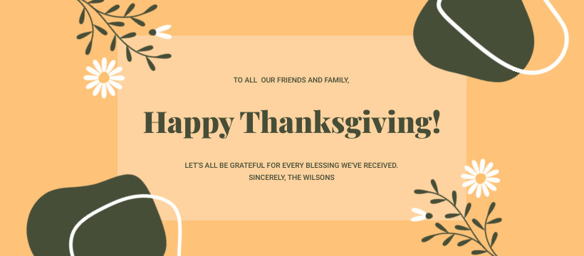 Thanksgiving Grateful for Every Blessing Facebook Cover 820x360