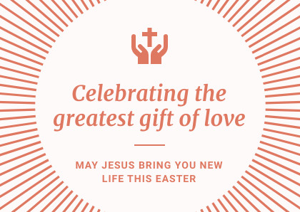 Sun Rays Gift of Love Easter Card 420x298 template